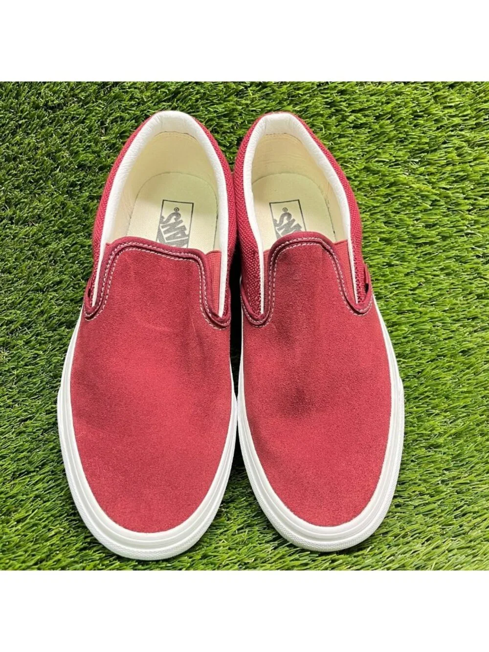Vans Classic Slip-On Heavy Textures Red Mens Size 10.5 Athletic Shoes Sneakers